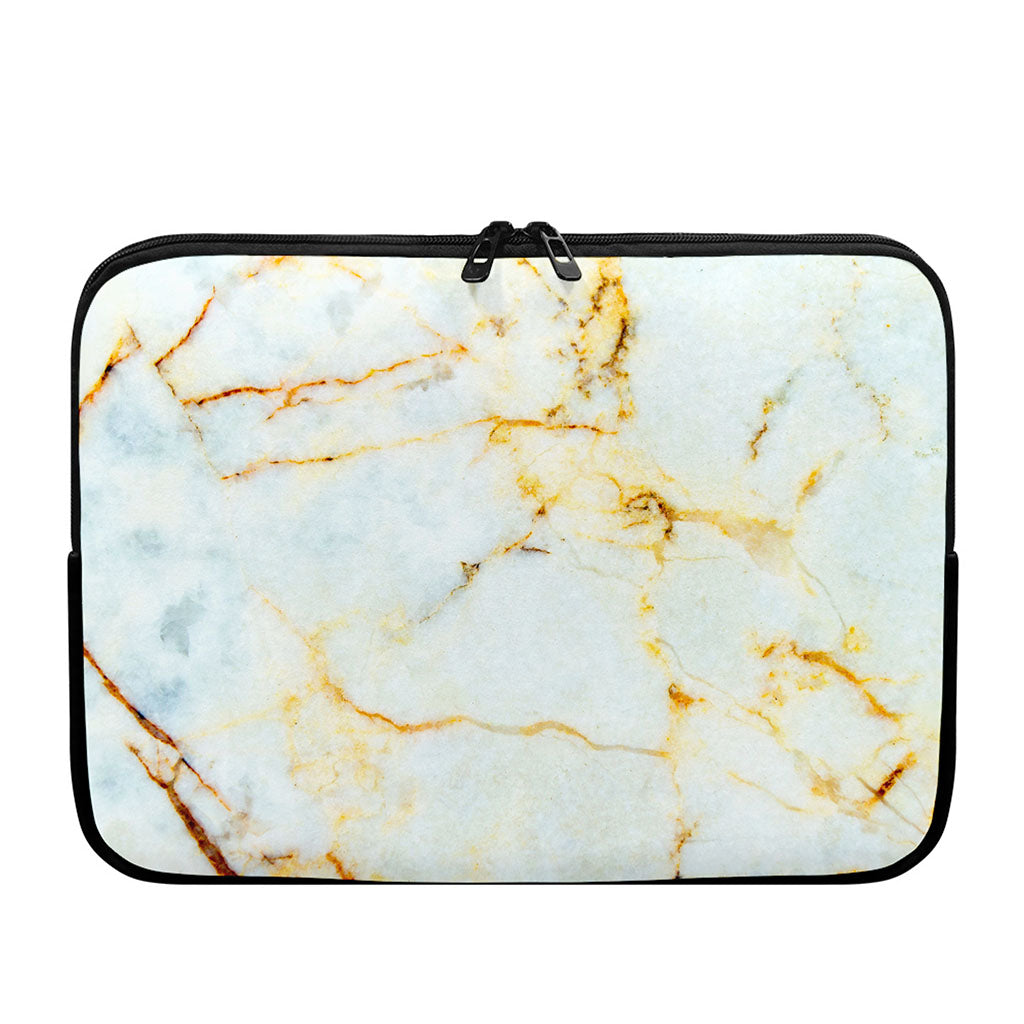 Natural Gold Marble Print Laptop Sleeve