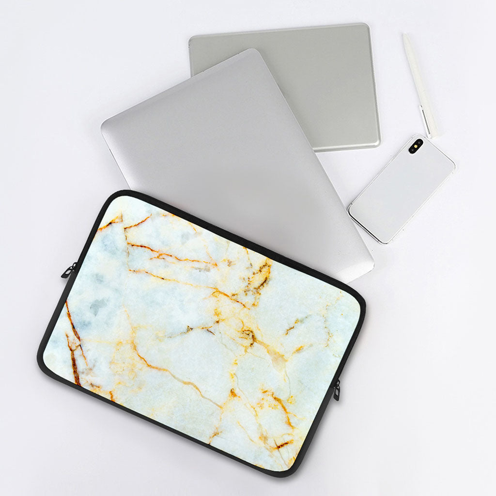 Natural Gold Marble Print Laptop Sleeve