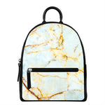 Natural Gold Marble Print Leather Backpack
