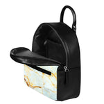 Natural Gold Marble Print Leather Backpack