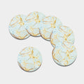 Natural Gold Marble Print Leather Coaster Set