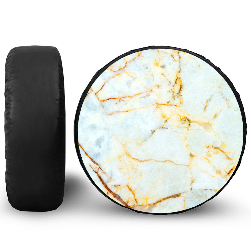 Natural Gold Marble Print Leather Spare Tire Cover