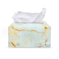 Natural Gold Marble Print Leather Tissue Box Cover