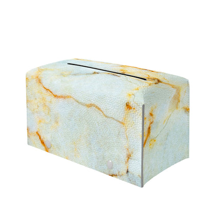 Natural Gold Marble Print Leather Tissue Box Cover