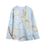 Natural Gold Marble Print Long Sleeve Short Coat