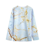 Natural Gold Marble Print Long Sleeve Short Coat