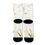 Natural Gold Marble Print Long Socks