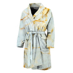 Natural Gold Marble Print Men's Bathrobe