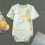 Natural Gold Marble Print Men's Bodysuit