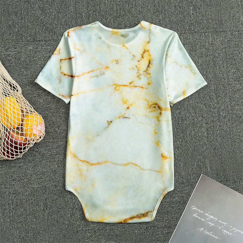 Natural Gold Marble Print Men's Bodysuit