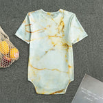 Natural Gold Marble Print Men's Bodysuit