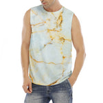 Natural Gold Marble Print Men's Fitness Tank Top