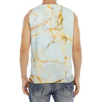 Natural Gold Marble Print Men's Fitness Tank Top