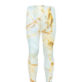 Natural Gold Marble Print Men's Leggings
