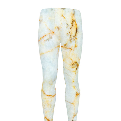 Natural Gold Marble Print Men's leggings