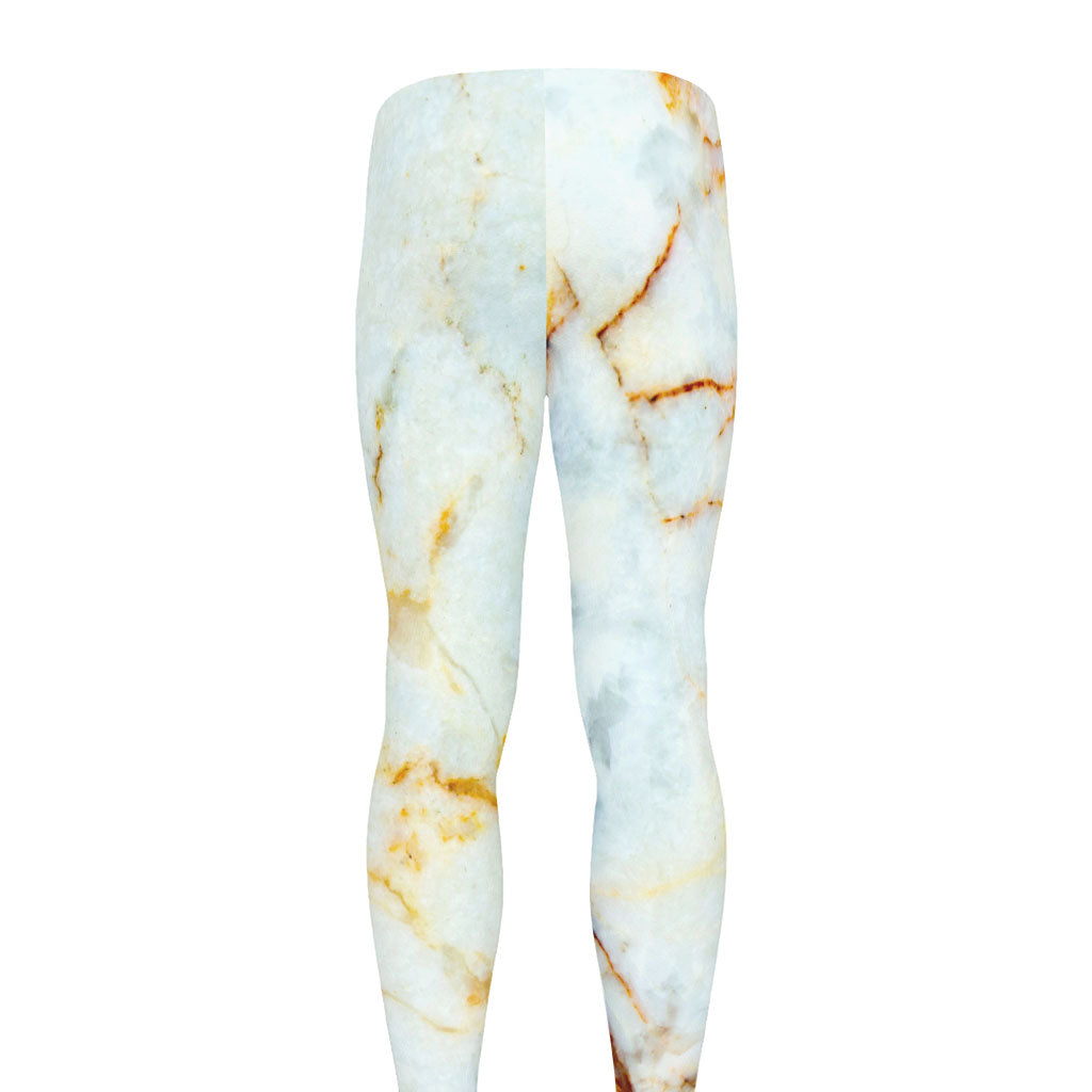 Natural Gold Marble Print Men's leggings