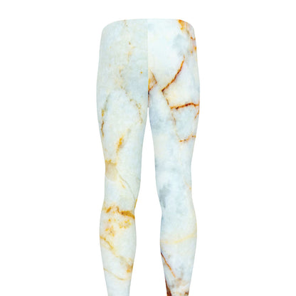 Natural Gold Marble Print Men's leggings