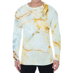 Natural Gold Marble Print Men's Long Sleeve T-Shirt
