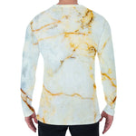 Natural Gold Marble Print Men's Long Sleeve T-Shirt