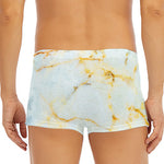 Natural Gold Marble Print Men's Short Boxer Briefs