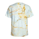 Natural Gold Marble Print Men's Sports T-Shirt