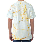Natural Gold Marble Print Men's Velvet T-Shirt