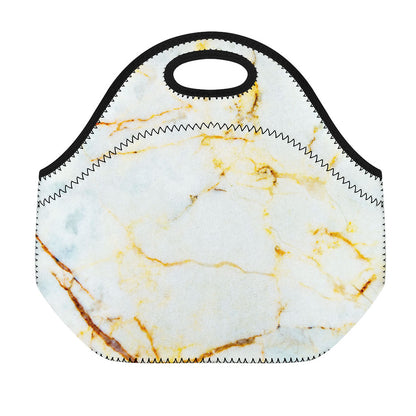 Natural Gold Marble Print Neoprene Lunch Bag