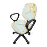 Natural Gold Marble Print Office Chair Cover