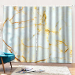 Natural Gold Marble Print Pencil Pleat Curtains