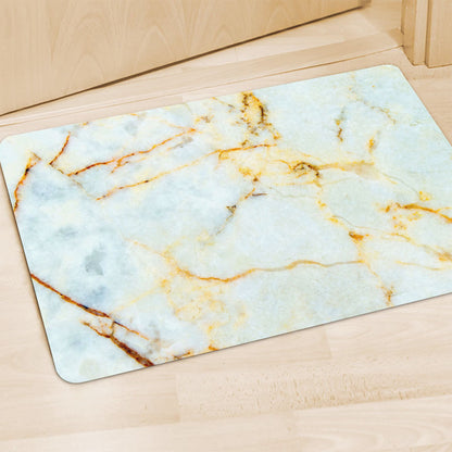 Natural Gold Marble Print Polyester Doormat