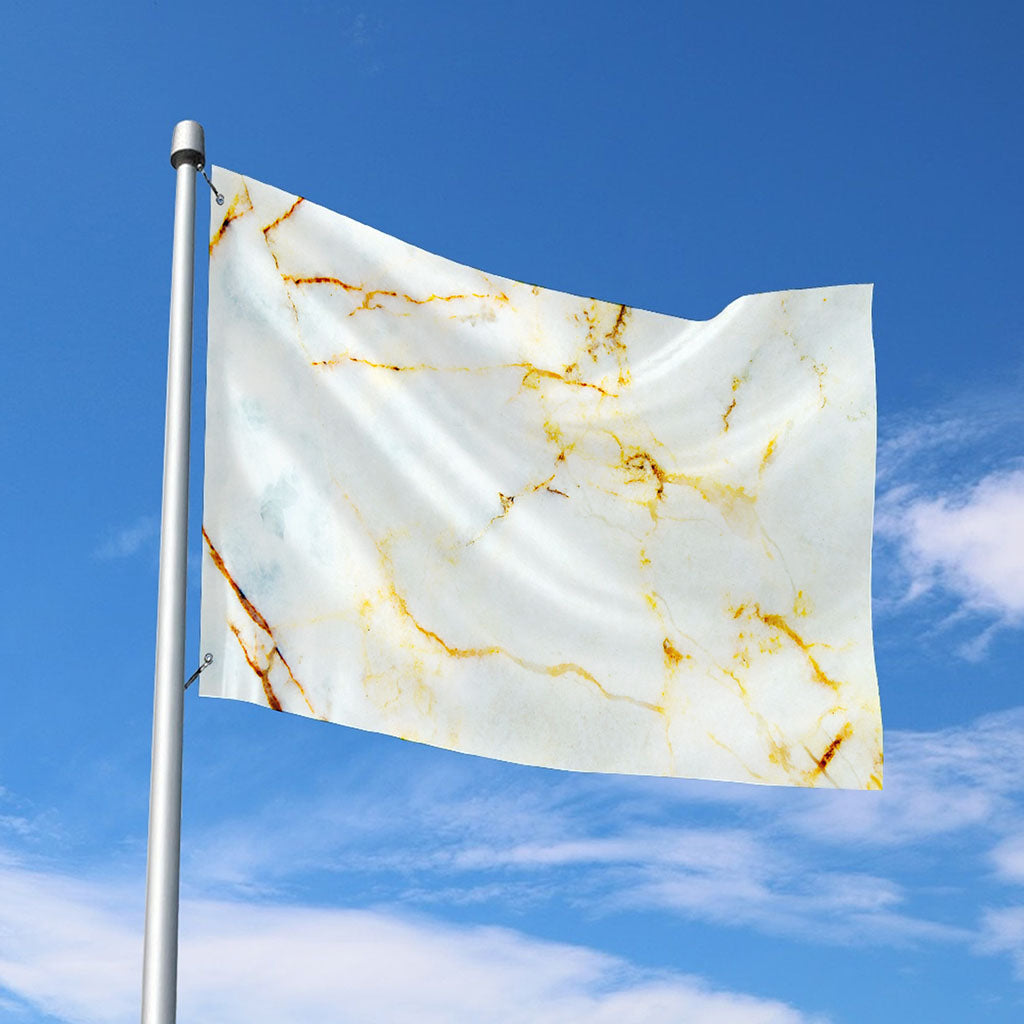 Natural Gold Marble Print Polyester Flag