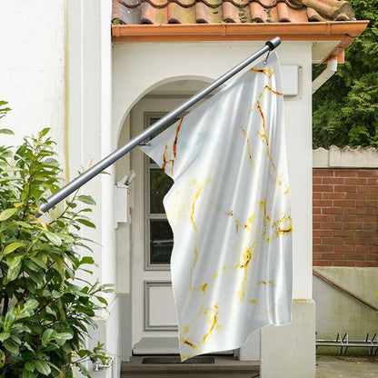 Natural Gold Marble Print Polyester Flag