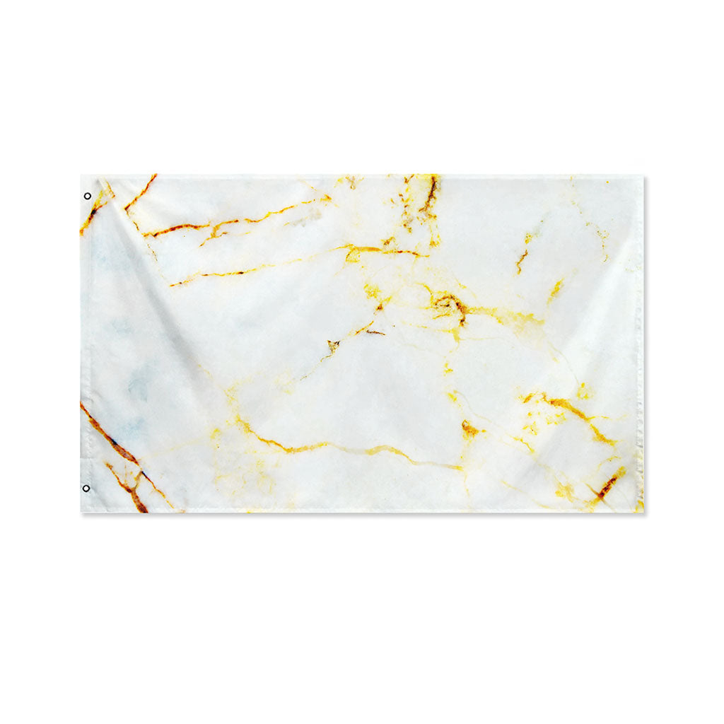 Natural Gold Marble Print Polyester Flag