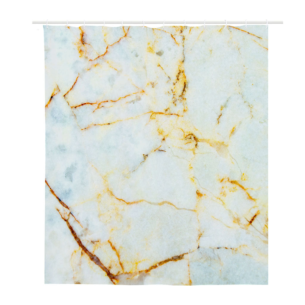 Natural Gold Marble Print Polyester Shower Curtain