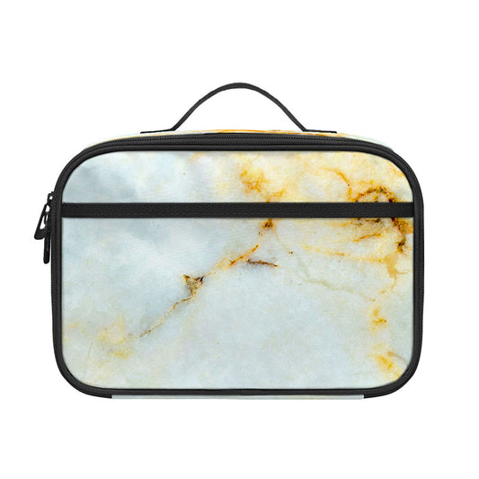Natural Gold Marble Print Portable Lunch Bag