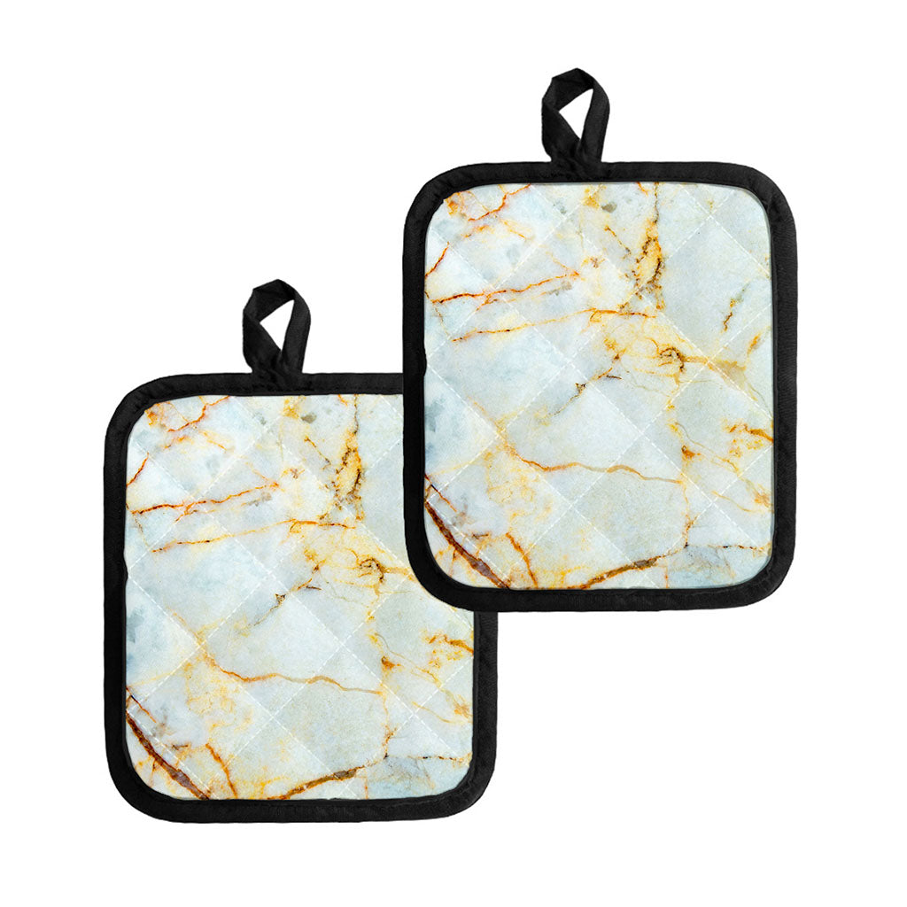 Natural Gold Marble Print Pot Holders