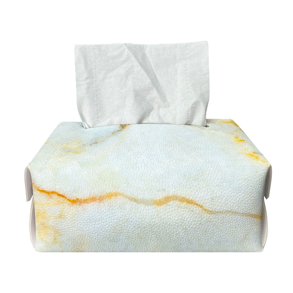 Natural Gold Marble Print Rectangle Tissue Box Cover