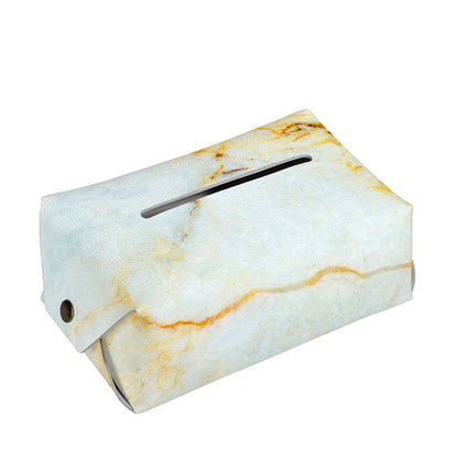 Natural Gold Marble Print Rectangle Tissue Box Cover