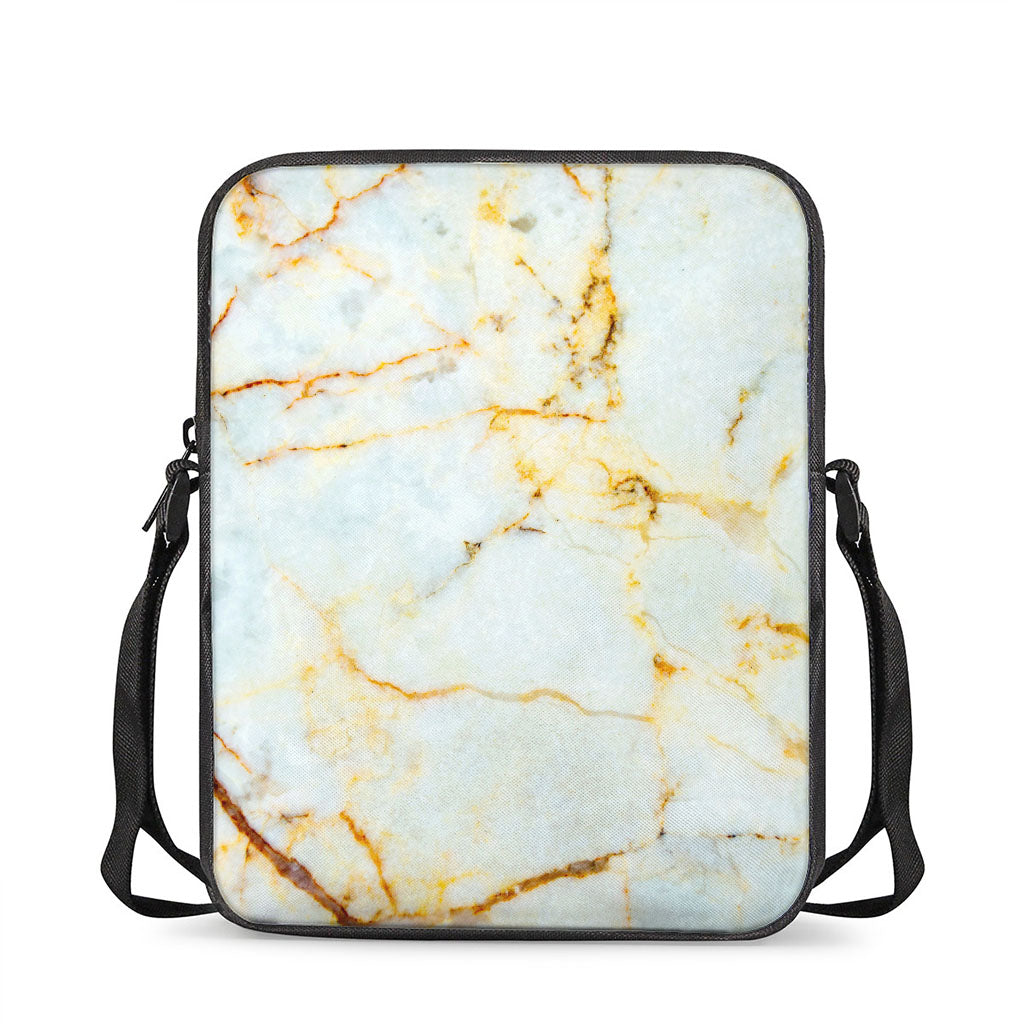 Natural Gold Marble Print Rectangular Crossbody Bag