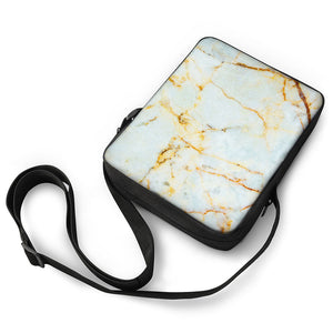 Natural Gold Marble Print Rectangular Crossbody Bag