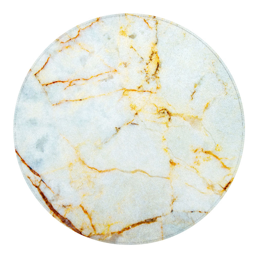 Natural Gold Marble Print Round Blanket