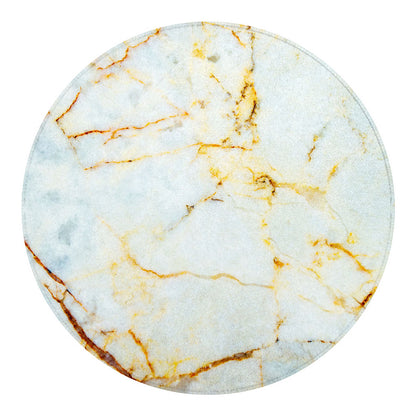 Natural Gold Marble Print Round Blanket