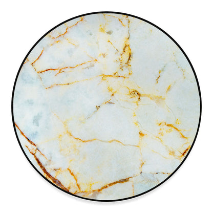Natural Gold Marble Print Round Floor Mat
