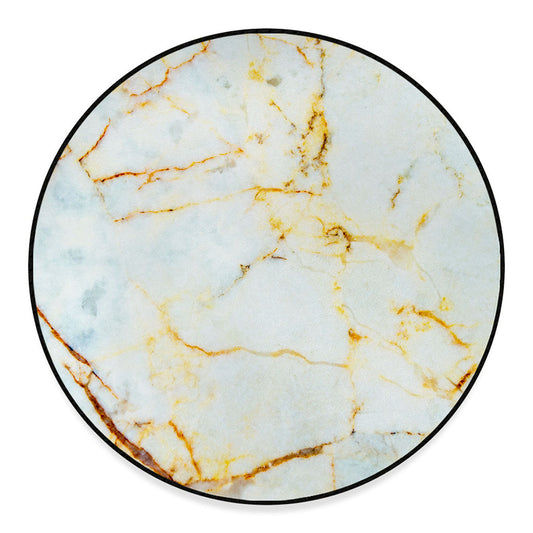 Natural Gold Marble Print Round Floor Mat