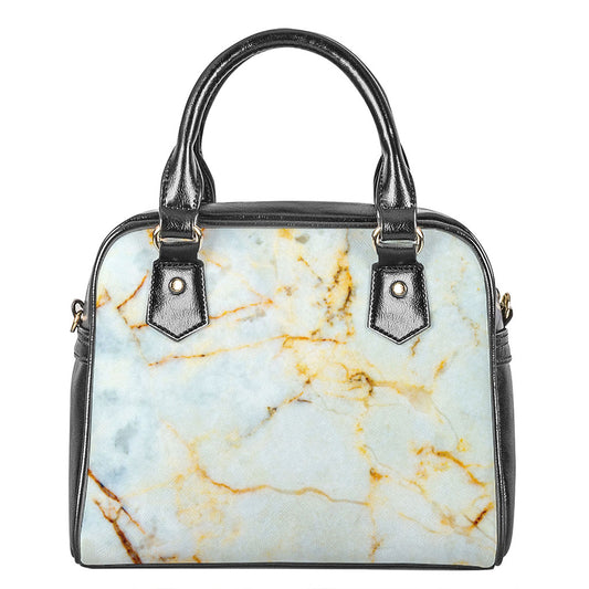 Natural Gold Marble Print Shoulder Handbag