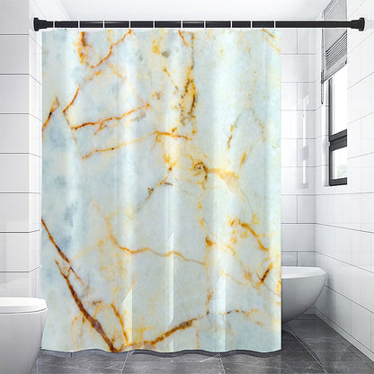 Natural Gold Marble Print Shower Curtain
