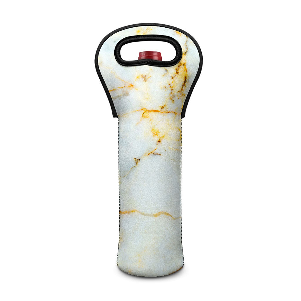 Natural Gold Marble Print Single Neoprene Wine Tote