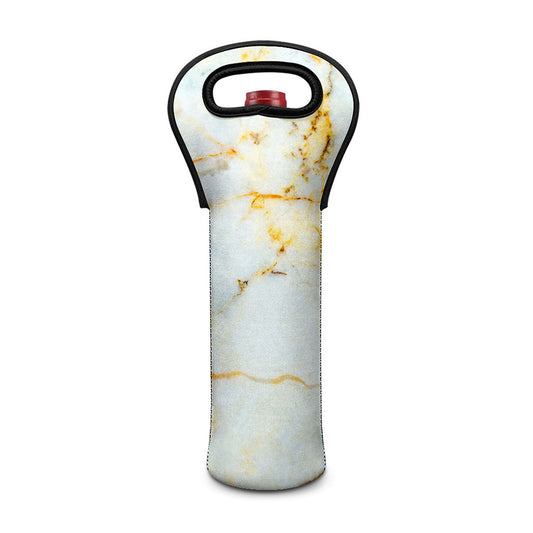 Natural Gold Marble Print Single Neoprene Wine Tote