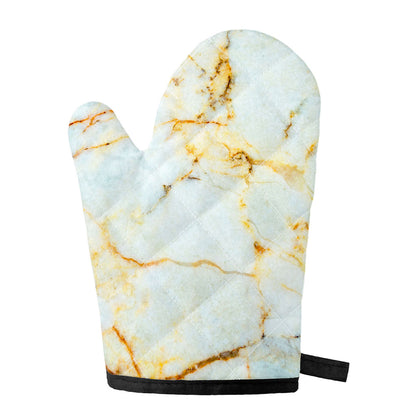 Natural Gold Marble Print Single Oven Mitt