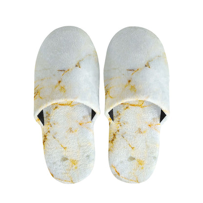 Natural Gold Marble Print Slippers